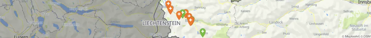 Map view for Pharmacies emergency services nearby Tschagguns (Bludenz, Vorarlberg)